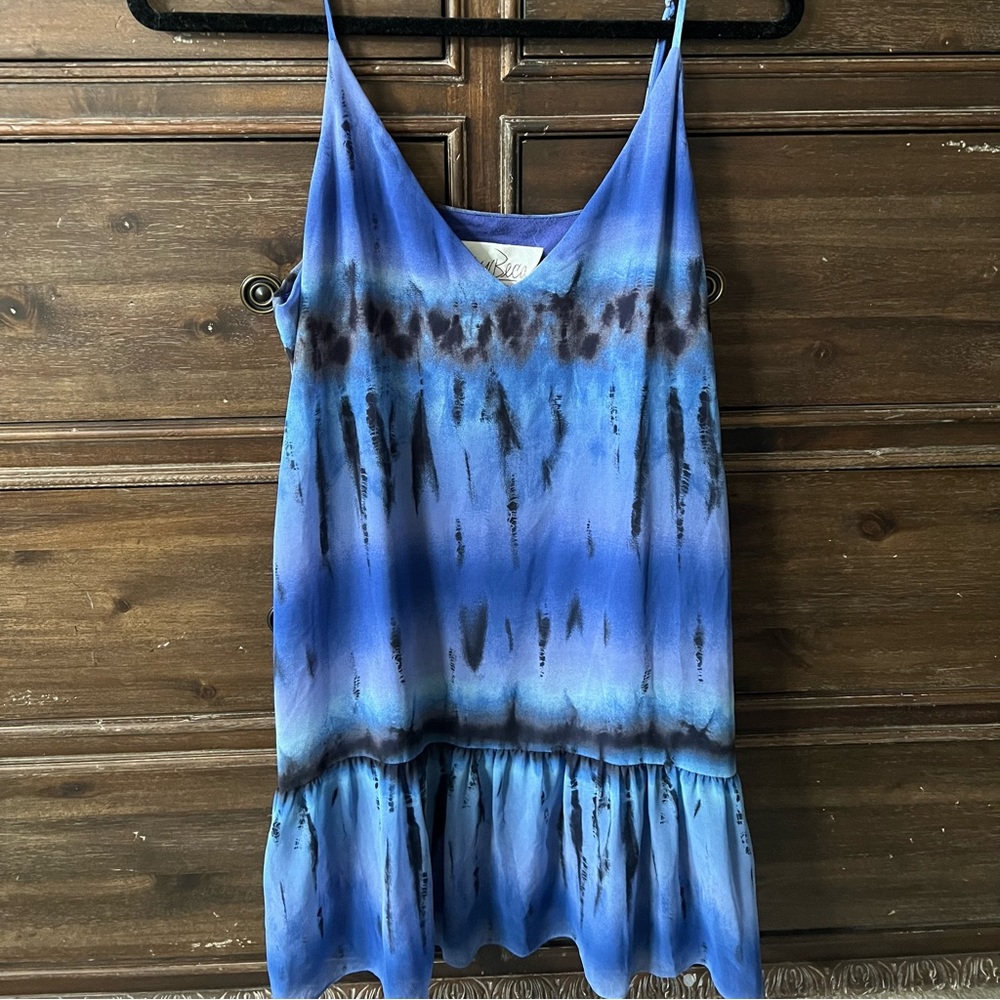 Rory Beca Blue Tie Dye Mini Dress, Size Medium